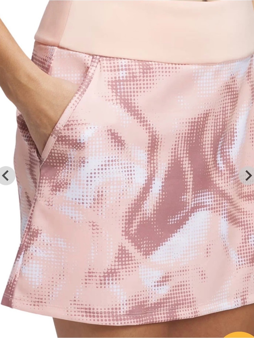 New Adidas Women's Peach Printed Athletic Skort - S